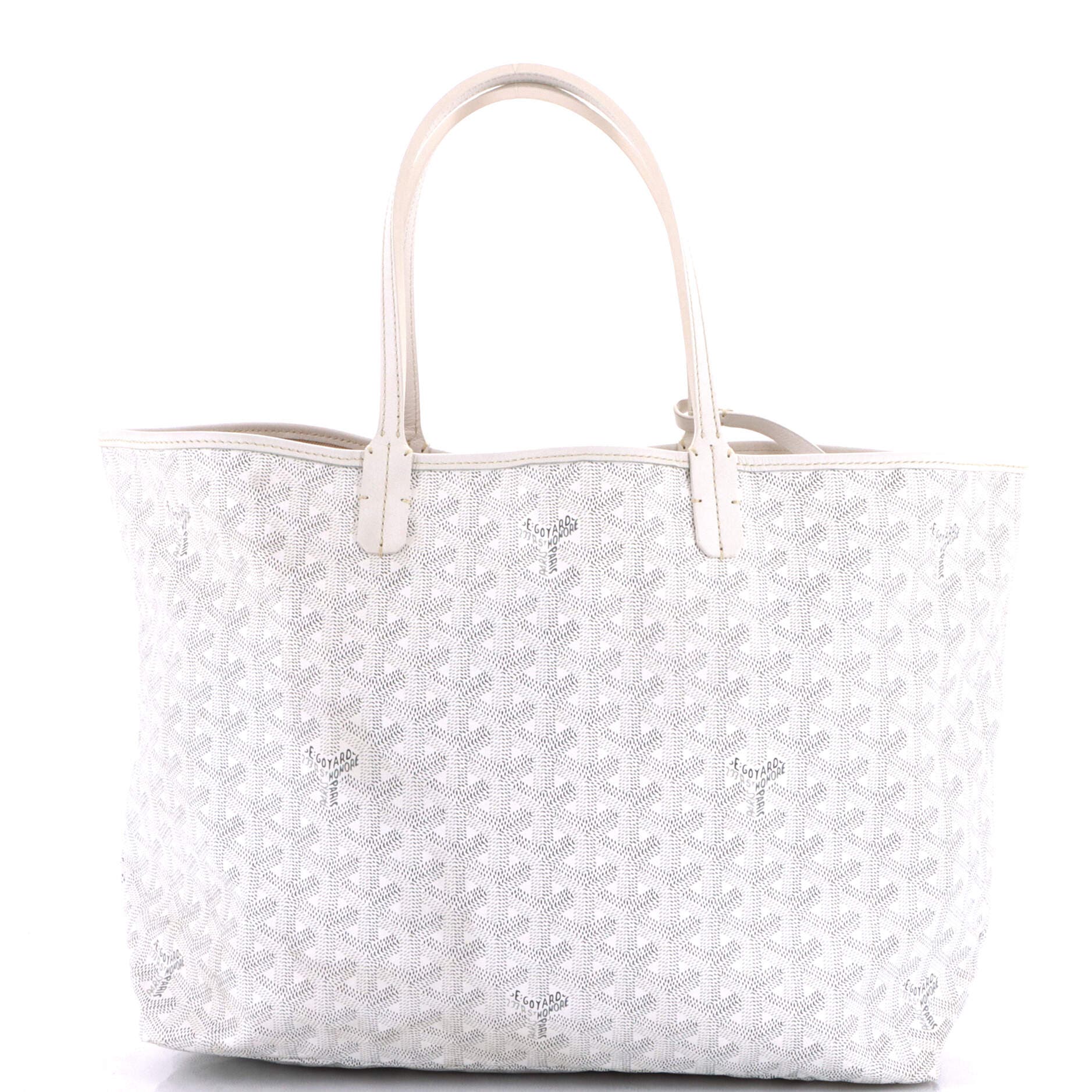 Pre-Owned Goyard Saint Louis Tote Coated Canvas PM, Main, color, White
