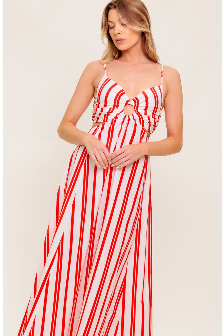 Stripe Maxi Dress, Alternate, color, WHITE RED