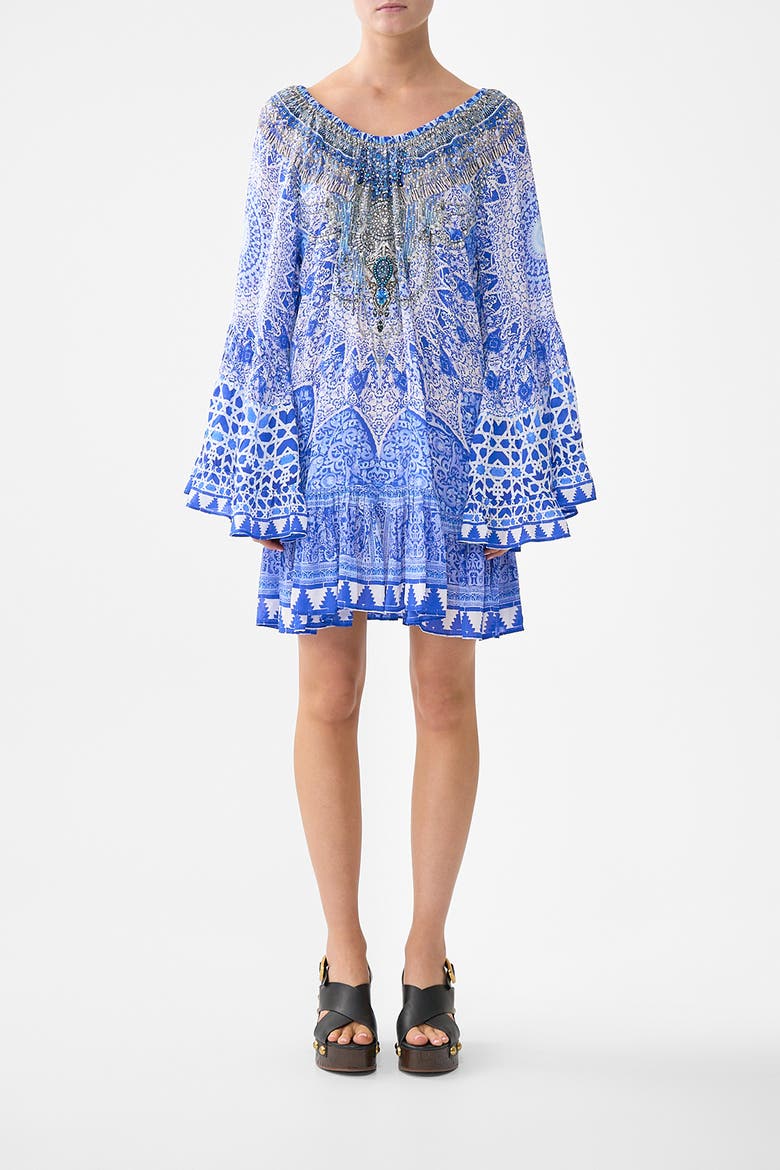 A-Line Frill Dress, Main, color, The Bosphorous