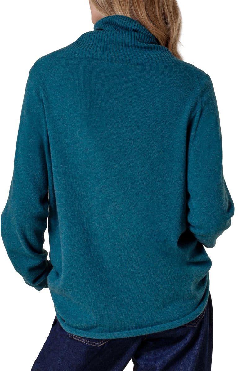 Celtic & Co. British Geelong Slouch Turtle Neck, Alternate, color, Teal