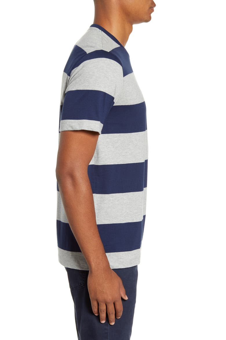 Stripe Pocket Slim Fit T-Shirt, Alternate, color, GREY HEATHER NAVY STRIPE