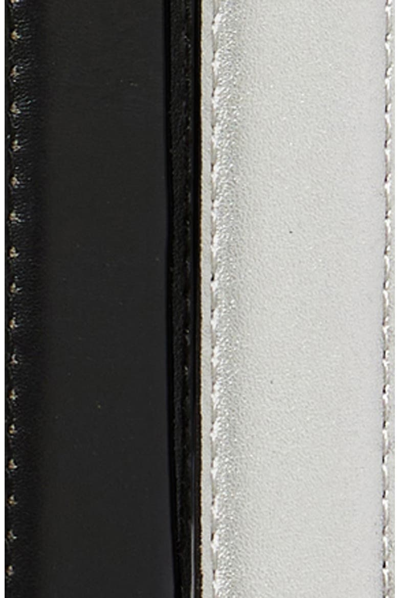 Nora Reversible Metallic Leather Belt, Alternate, color, BLACK- SILVER