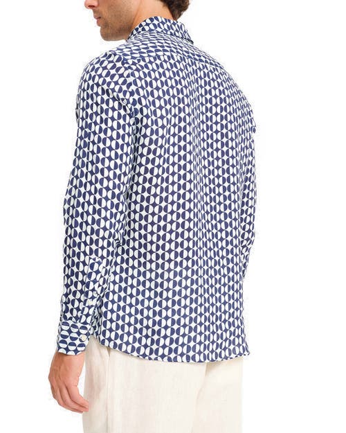 Peninsula Swimwear Costa Rei Linen Shirt In Blue