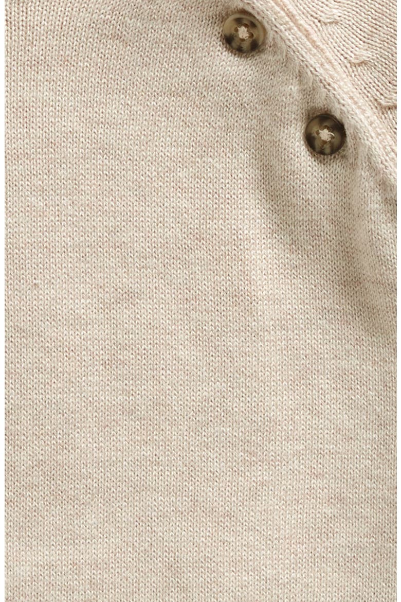 Raglan Sleeve Cotton Romper, Alternate, color, BEIGE OATMEAL LIGHT HEATHER