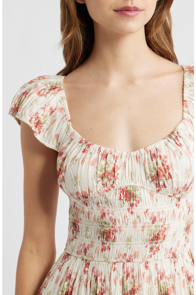 Quinette Organic Cotton Voile Midi Dress, Alternate, color, LANTANA FLORAL