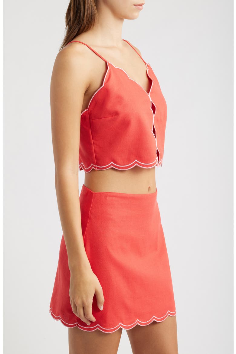 Muro Scallop Top, Alternate, color, CORAL