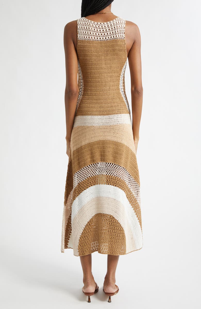 Ramy Brook Cadence Colorblock Crochet Midi Dress, Alternate, color, Sandstone Multi Colorblock