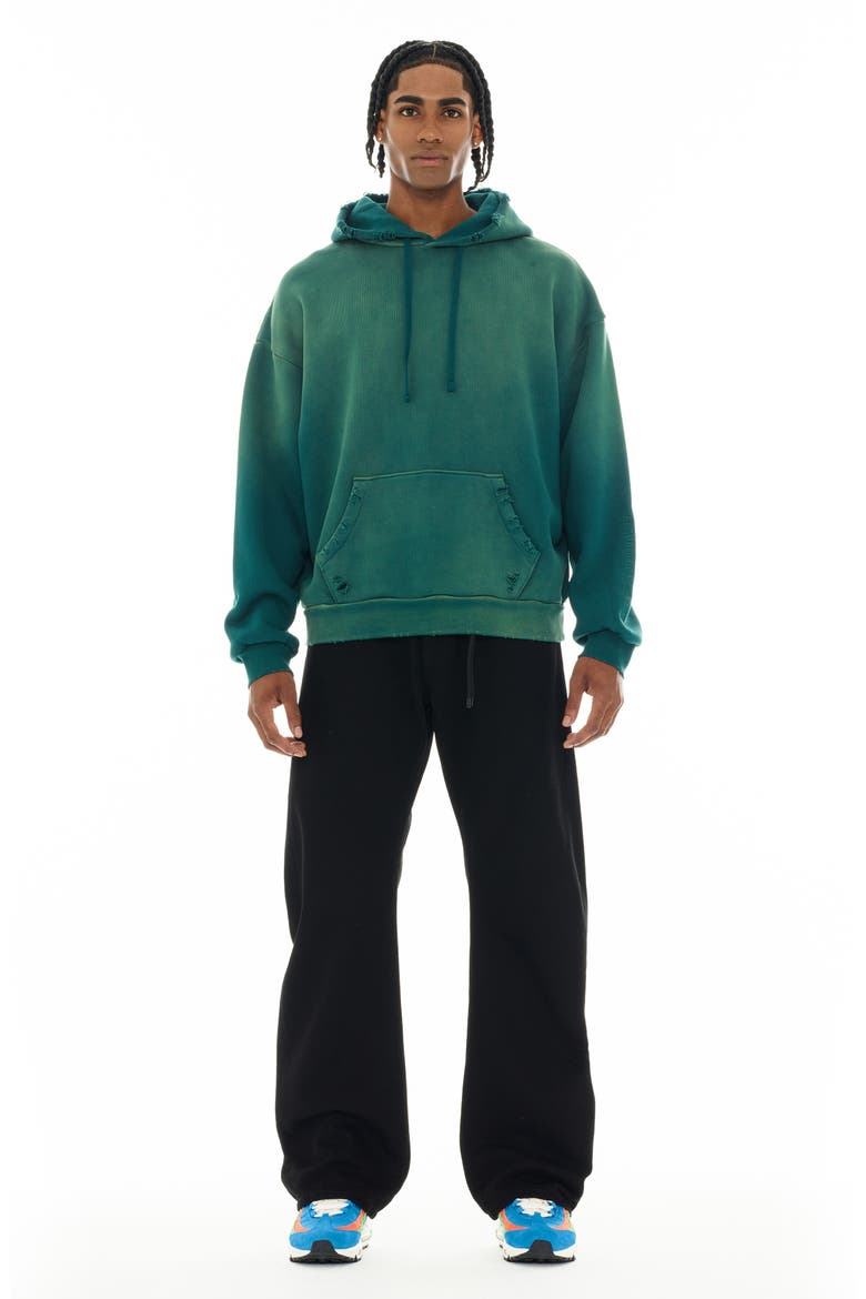 Core Distressed French Terry Pullover Hoodie, Alternate, color, BAYBERRY