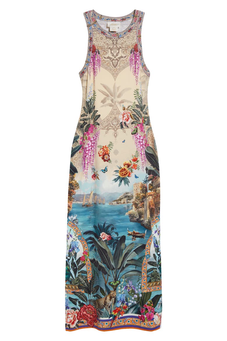 Bodrum Botanicals Jersey Tank Maxi Dress, Alternate, color, BODRUM BOTANICALS