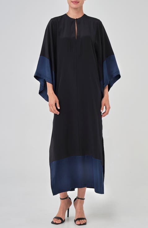 Wide Sleeve Silk Tunic Dress