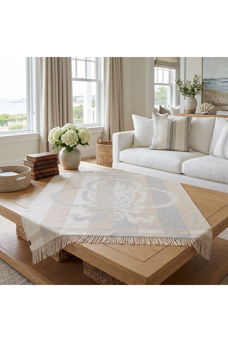 Thistle Reign Reversible Throw, Alternate, color, Beige