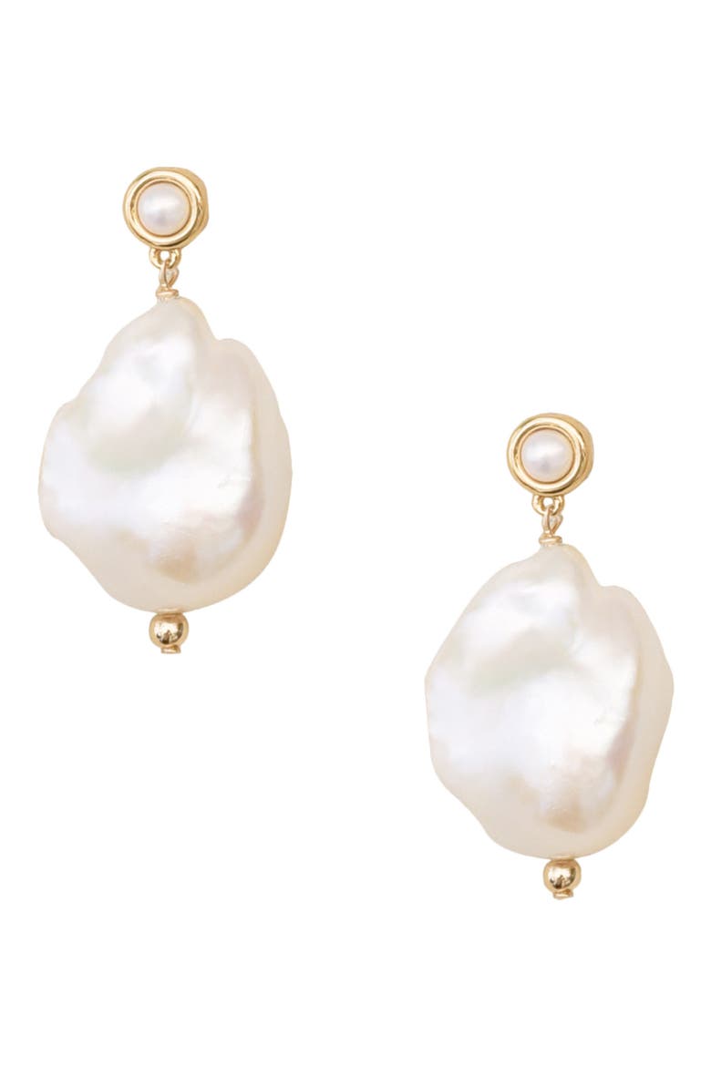Robbie Baroque Pearl Drop Earrings, Main, color, PEARL