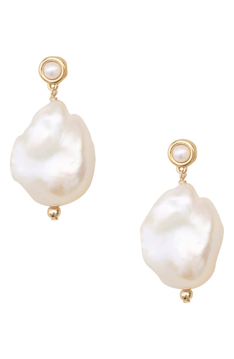 Éliou Robbie Baroque Pearl Drop Earrings, Main, color,