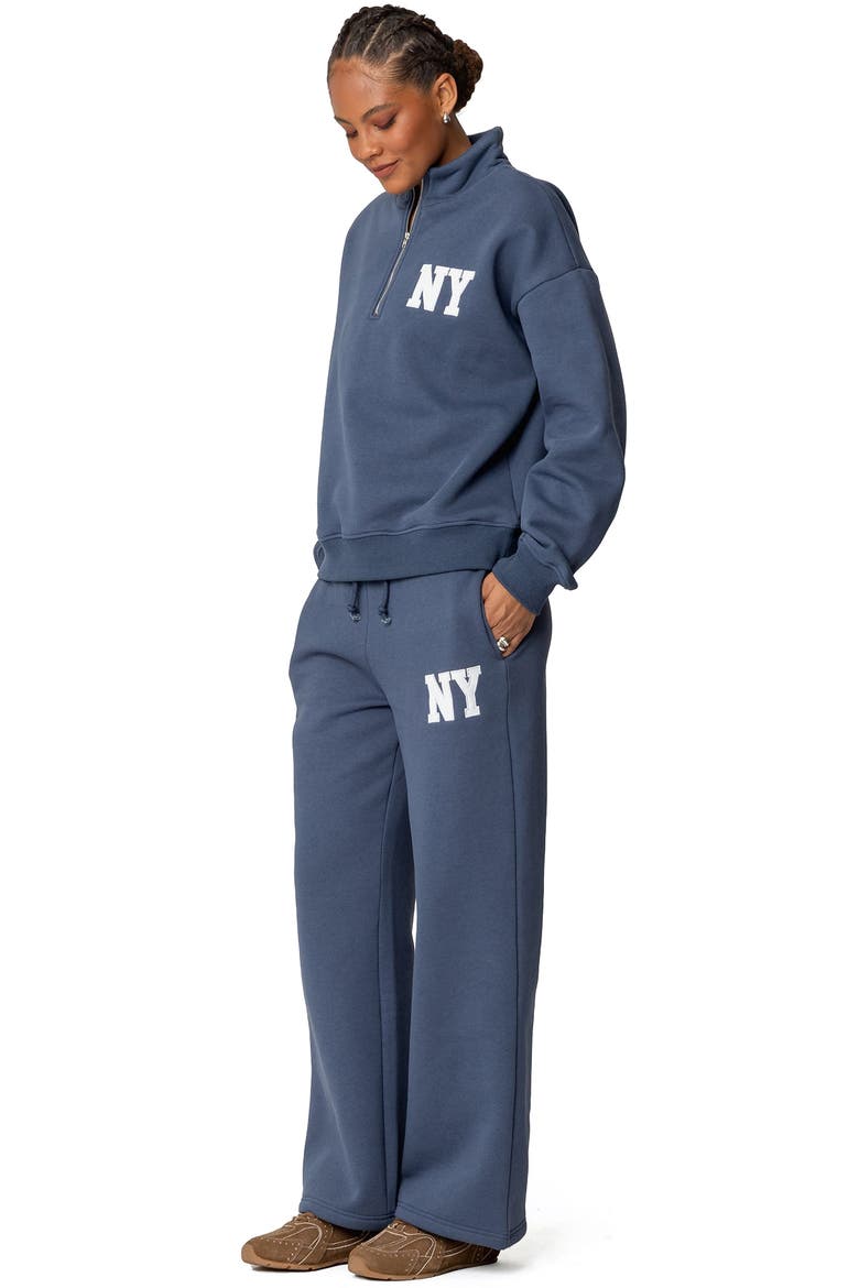NY Wide Leg Sweatpants, Alternate, color, BLUE