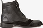 Vinci Leather Shoes The Anderson Leather & Suede Brogue Lace-up Boot With A Zipper