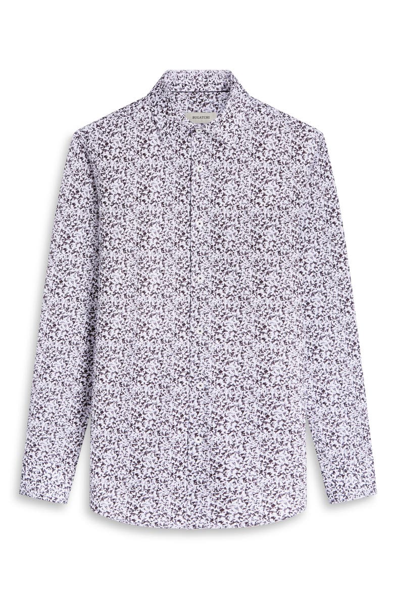 Bugatchi James OoohCotton<sup>®</sup> Mosaic Print Button-Up Shirt, Alternate, color, Black