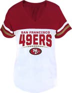 PROFILE Women's Profile Scarlet/White San Francisco 49ers Plus Size Split Body V-Neck T-shirt