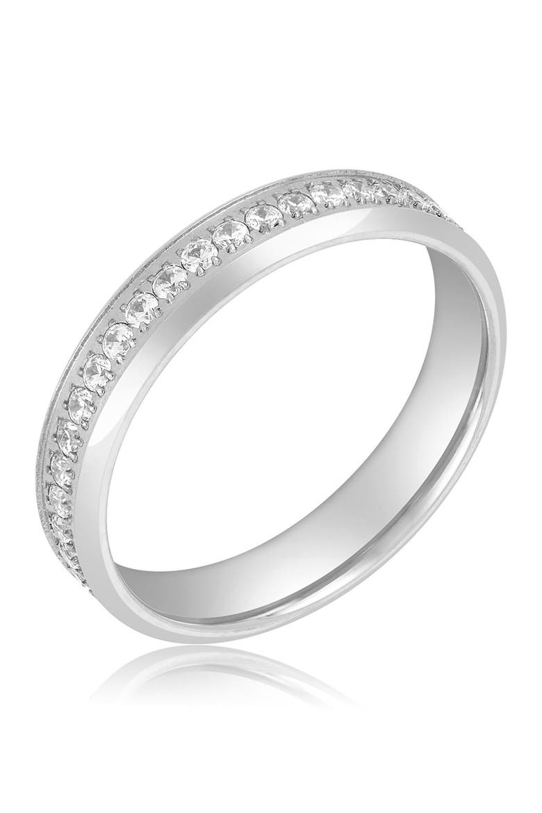 14K Yellow Gold Eternity Ring, Alternate, color, SILVER