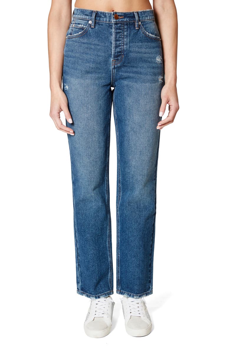 '90s High Waist Button Fly Loose Jeans, Main, color, DARK BLUE