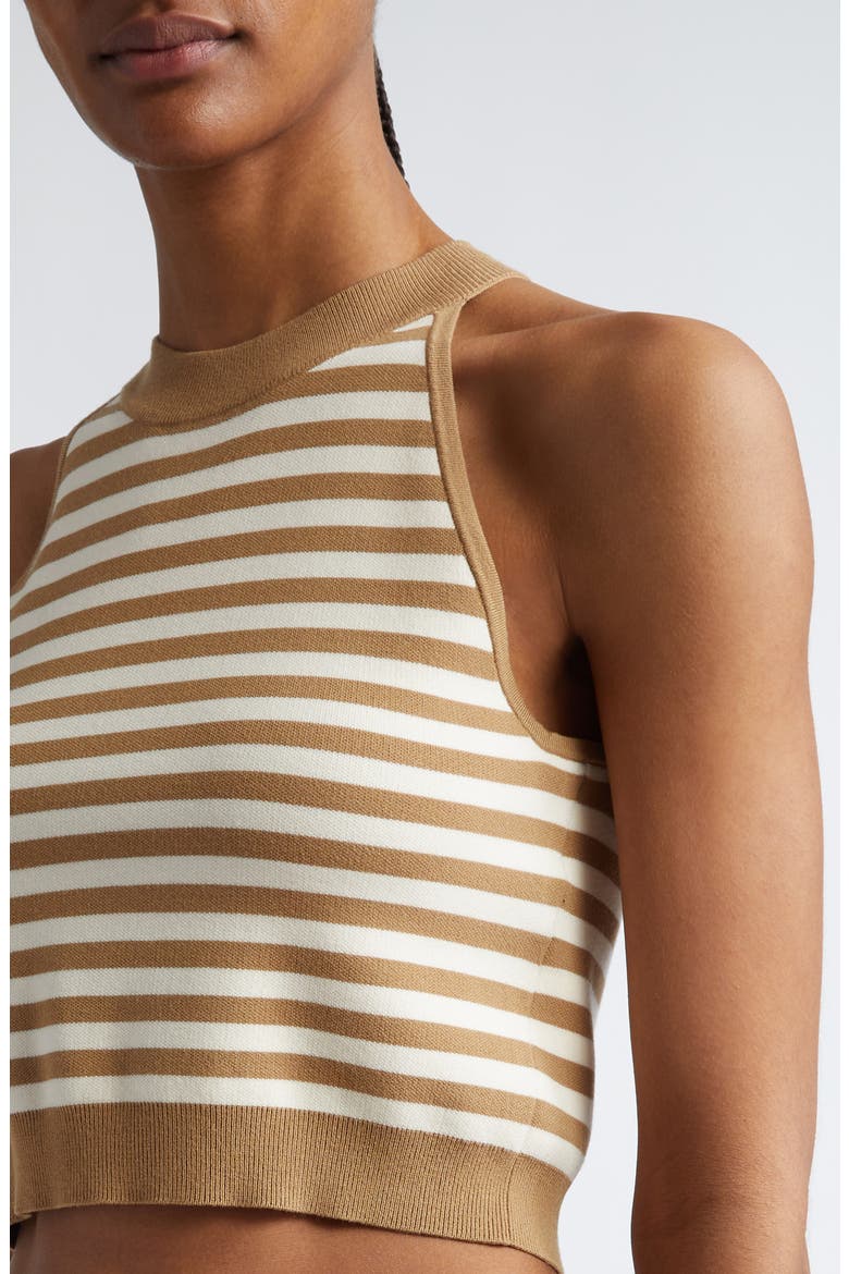 Tenna Stripe Sleeveless Crop Sweater, Alternate, color, HONEY