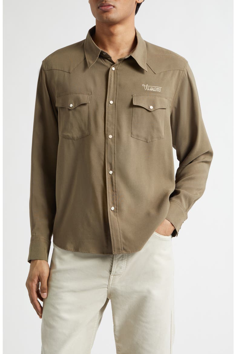 Four Corners Western Shirt, Main, color, BROWN