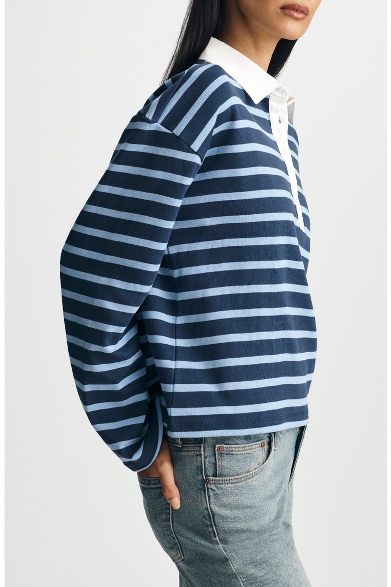 Jersey Polo Top, Alternate, color, NAVY STRIPED