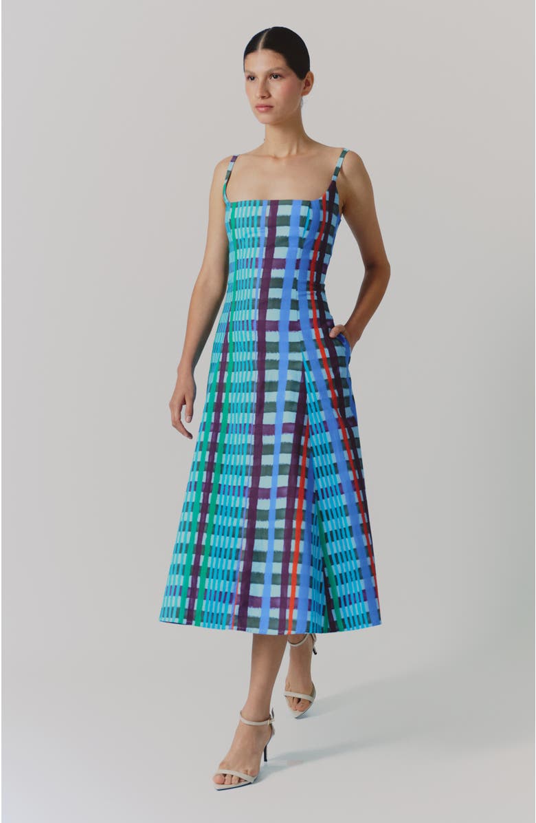 De Loreta Micaela Spaghetti Strap Cotton Midi Dress, Alternate, color, 