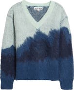 CITY BLUES Brushed Jacquard V-Neck Sweater