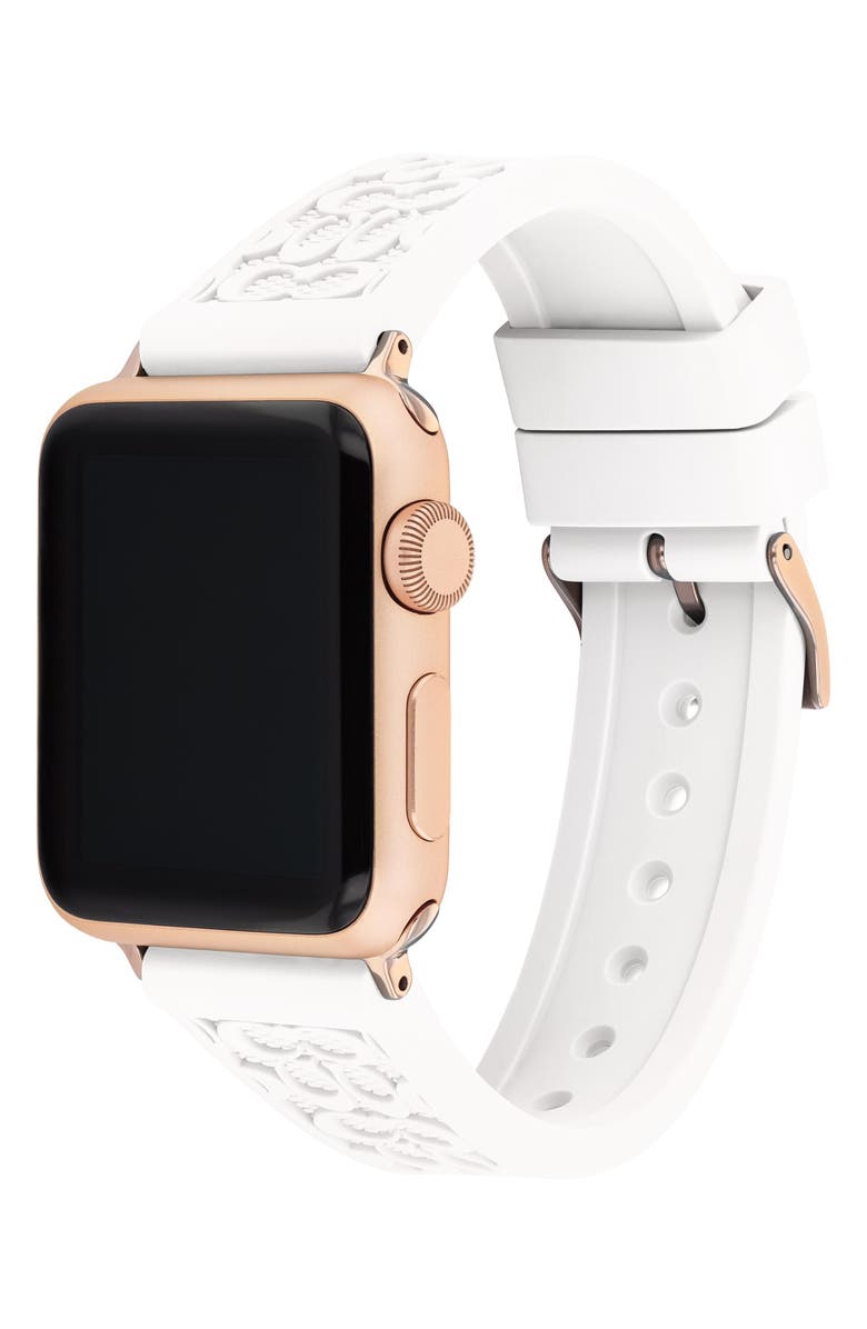 COACH Signature C Rubber Apple Watch<sup>®</sup> Band, Alternate, color, 