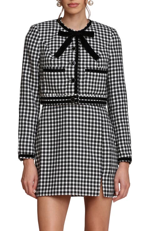 Tweed Bow Crop Jacket