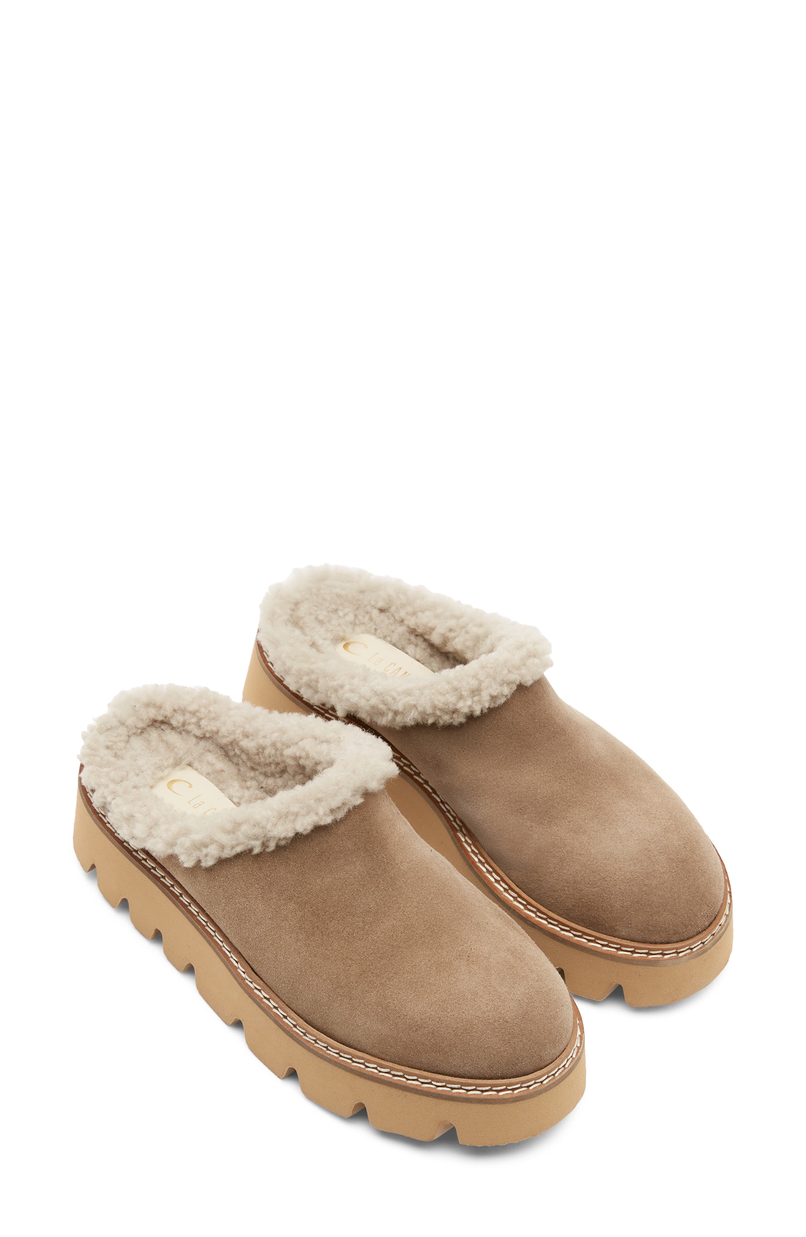 Era Genuine Shearling Mule, Alternate, color, TOAST SUEDE