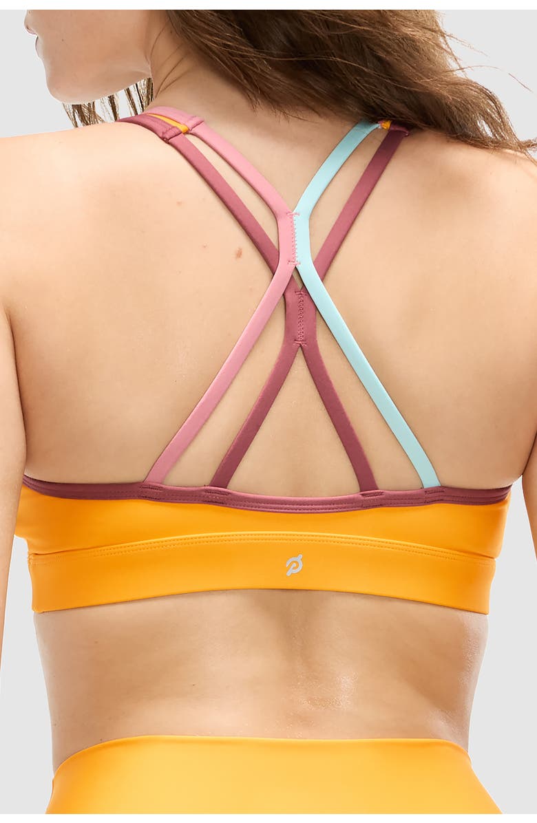 Peloton Endurance Light Cross Strap Bra, Alternate, color, Amber