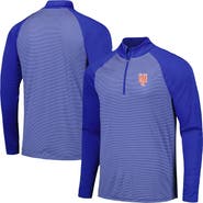 LEVELWEAR Men's Levelwear Royal New York Mets Charter Striped Raglan Quarter-Zip Top