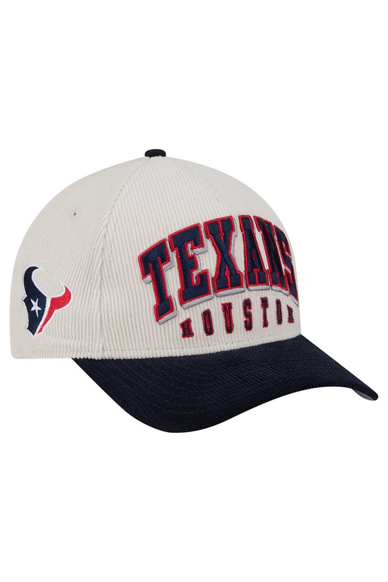 Men's New Era  Cream/Navy Houston Texans  Two-Tone Sided Corduroy 9FORTY A-Frame Adjustable Hat, Main, color, Cream