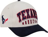 New Era Men's New Era Cream/Navy Houston Texans Two-Tone Sided Corduroy 9FORTY A-Frame Adjustable Hat