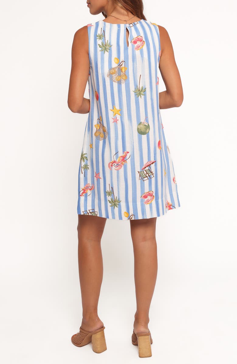 Petal & Pup Zoe Stripe Vacation Print Minidress, Alternate, color, 