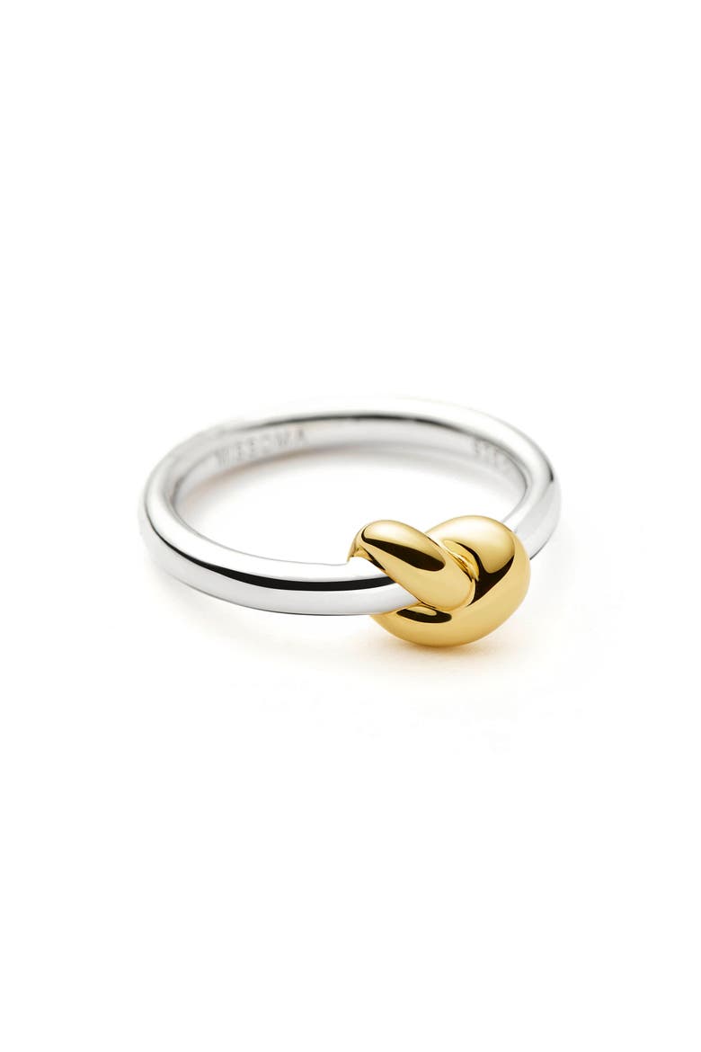 x Lucy Williams Knot Stacking Ring, Alternate, color, GOLD VERMIL/STERLING SILVER