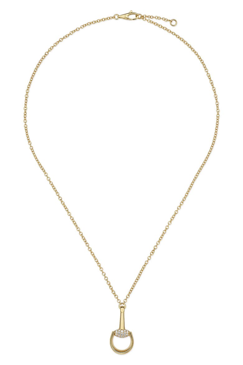 Demi Fine Horsebit Pendant Necklace, Main, color, GOLD