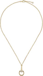 Gucci Demi Fine Horsebit Pendant Necklace
