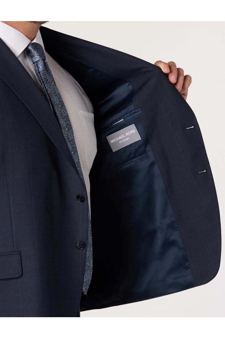 Big & Tall Houndstooth Windowpane Suit Jacket, Alternate, color, BLUE