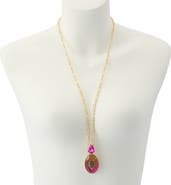 Kurt Geiger London Gemstone Long Pendant Necklace