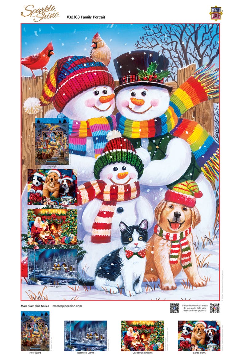 Family Portrait 500 Piece Glitter Puzzle, Alternate, color, Multicolor
