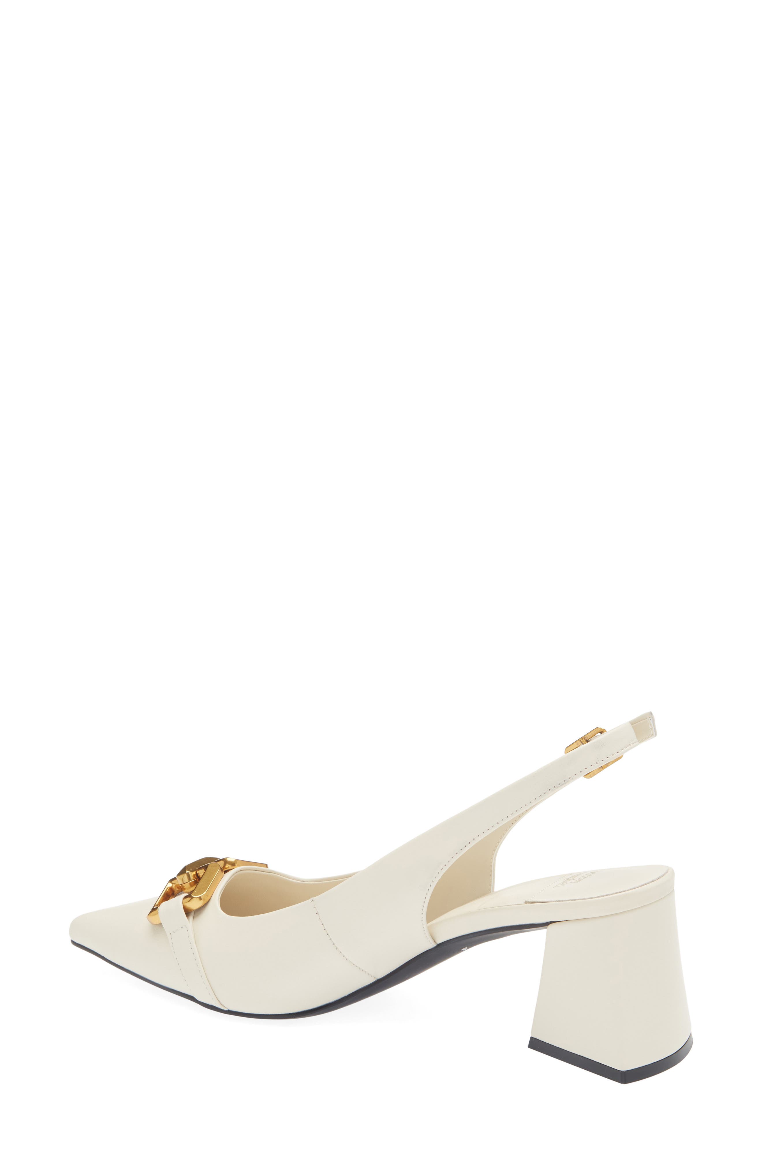 Nakita Slingback Pointed Toe Pump, Alternate, color, IVORY GOLD