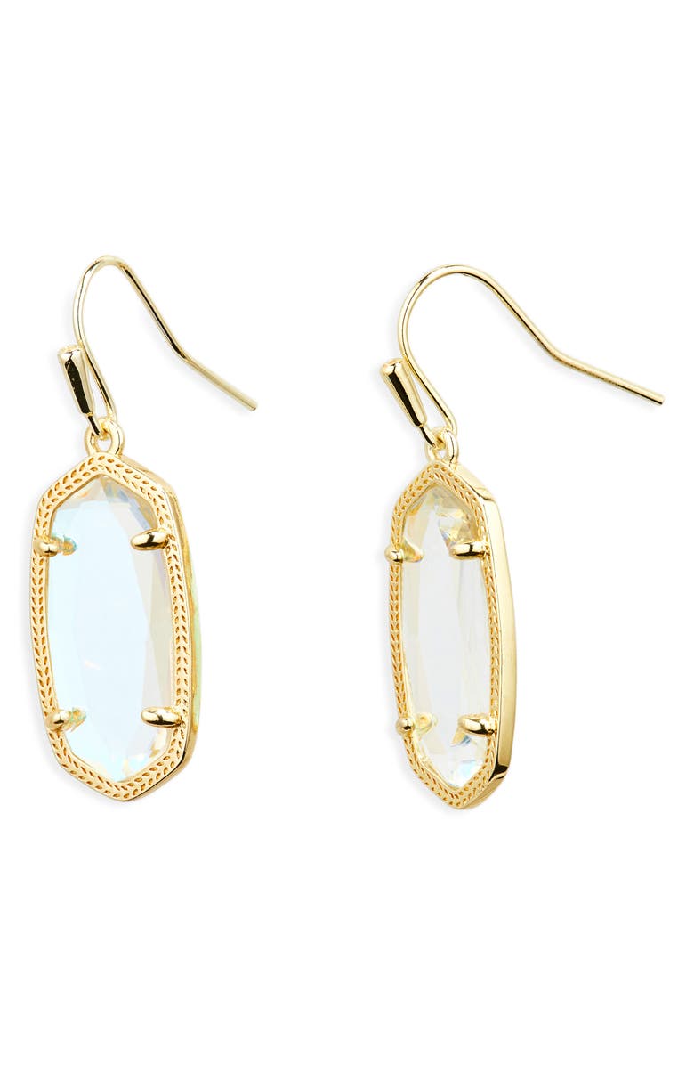 Kendra Scott Dani Stone Drop Earrings, Main, color, Gold Dichroic Glass