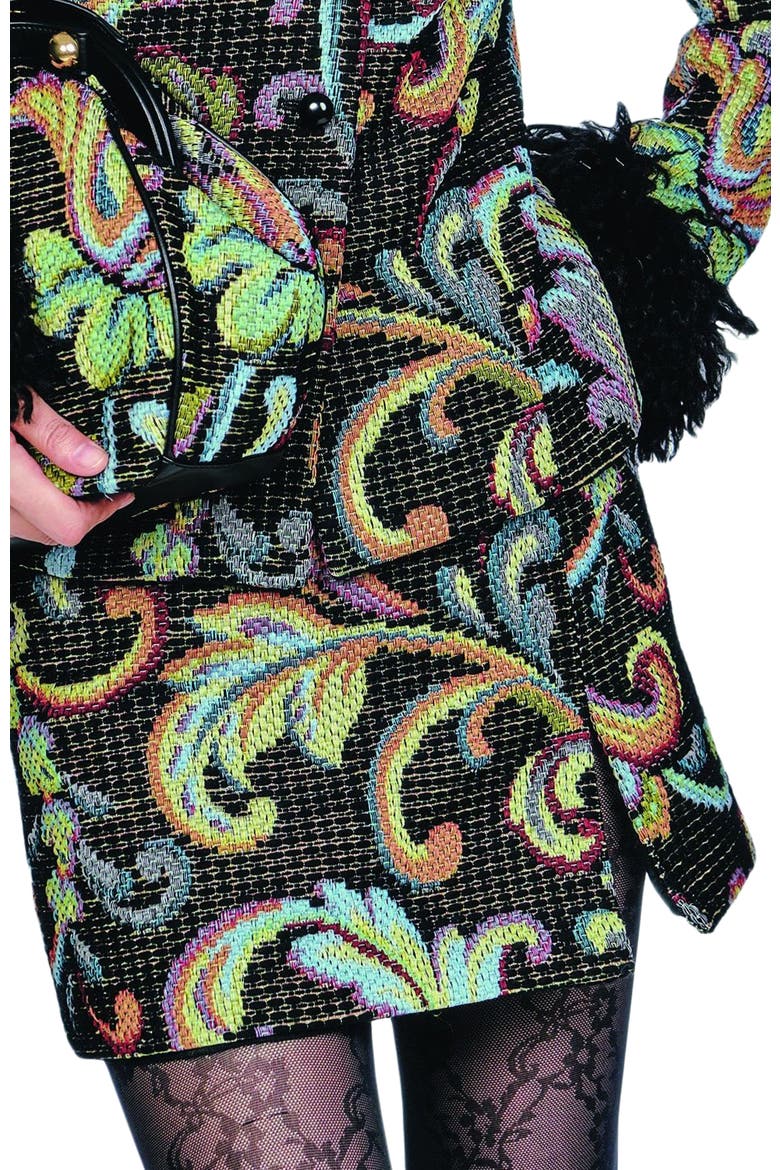 Tapestry Mini Skirt, Alternate, color, Black Multi