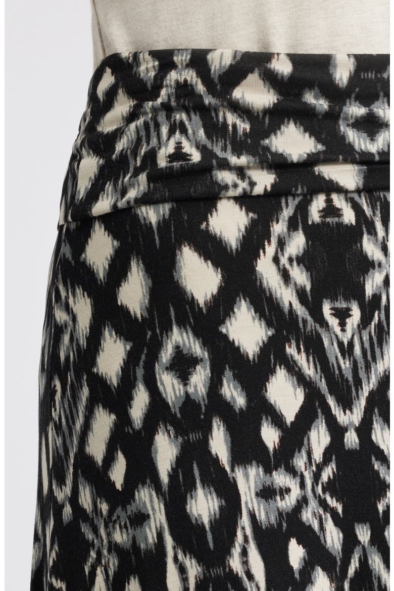 Roll Top Ikat Maxi Skirt, Alternate, color, BLACK/ GREY