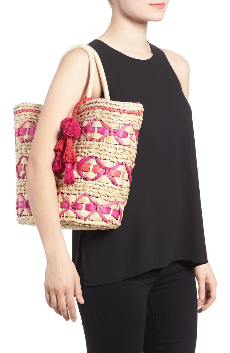 Nordstrom Color Pop Woven Tote, Alternate, color,