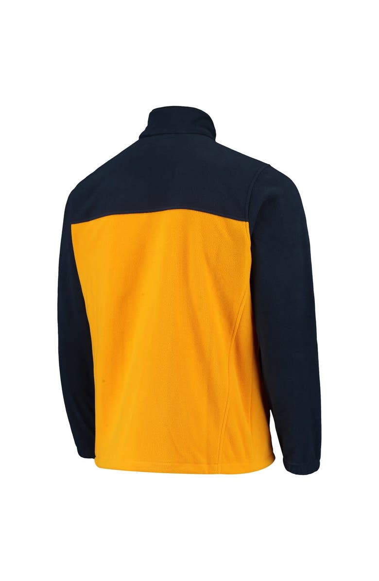 Columbia Men's Columbia Navy/Gold West Virginia Mountaineers Flanker III Fleece Team Full-Zip Jacket, Alternate, color, 