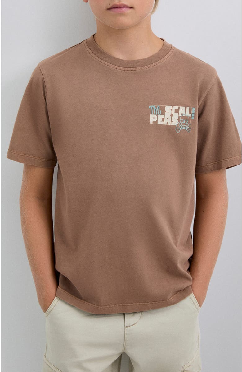 Scalpers Crewtee Kids, Alternate, color, Brown