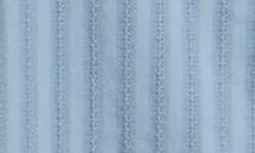 Rails Sinclair Textured Stripe Cotton Camp Shirt In Faded Blue